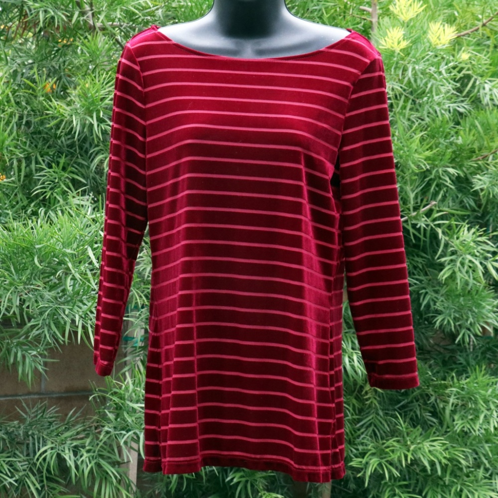 Lauren Striped Velvet top
